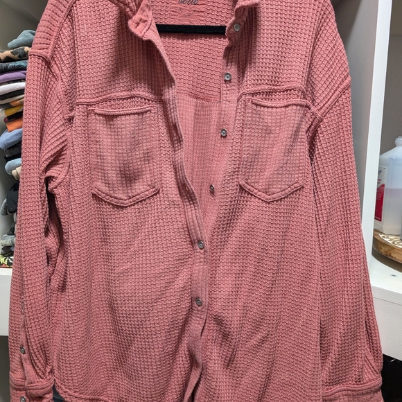 aerie Sweaters - Aerie Mauve Waffle Knit Top